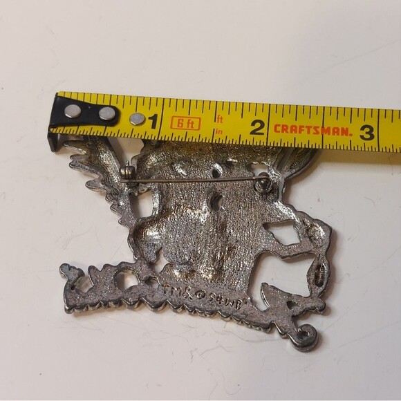 Warner Brothers WB 1994 Looney Tunes That's All Folks Silver Tone Brooch Pin - Picture 8 of 9